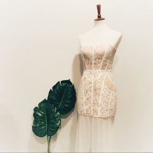 New BCBG MaxAzria Vivienne Lace Strapless Dress